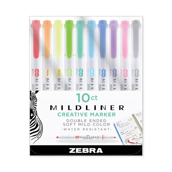 Zebra Mildliner Double Ended Highlighters - Set of 10