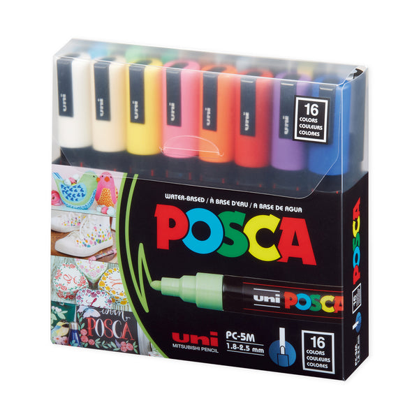 Posca Soft Colour (5M) Medium Marker 16-Piece Set